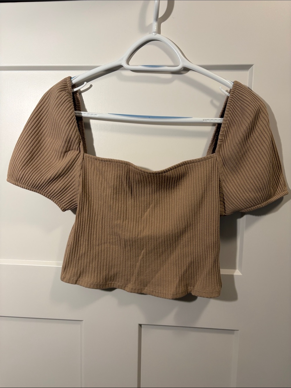 H&M Tan Square Neck Crop Top